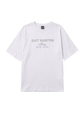 NWOT | East Hampton Village New York Graphic Print White Short Sleeve | Large